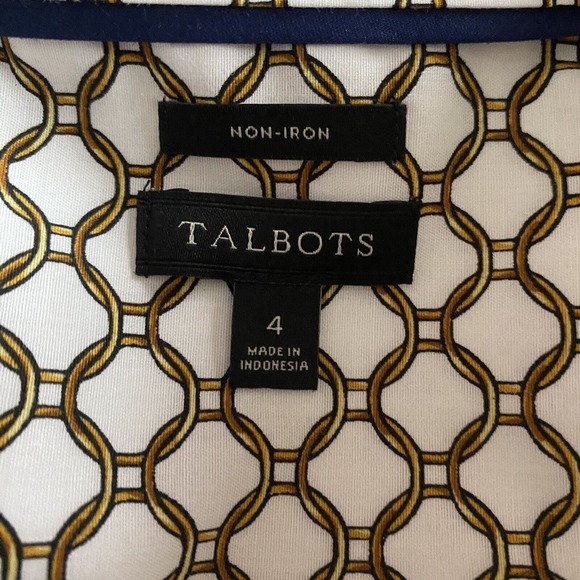 Talbots Size 4 Chain-Link Non-Iron Button Long Sleeve Perfect Shirt Women’s EUC - Picture 5 of 7